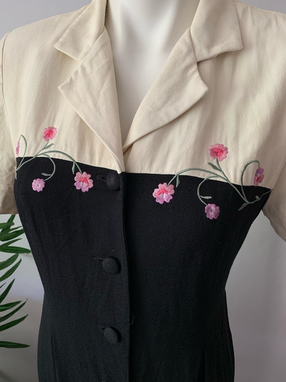 v i n t a g e :: Embroidered Button Front Modest Shirt Dress - Picture 9 of 13